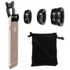 Universal 3 in 1 Clip Fish Eye Smartphone Camera Lens - Edrimi